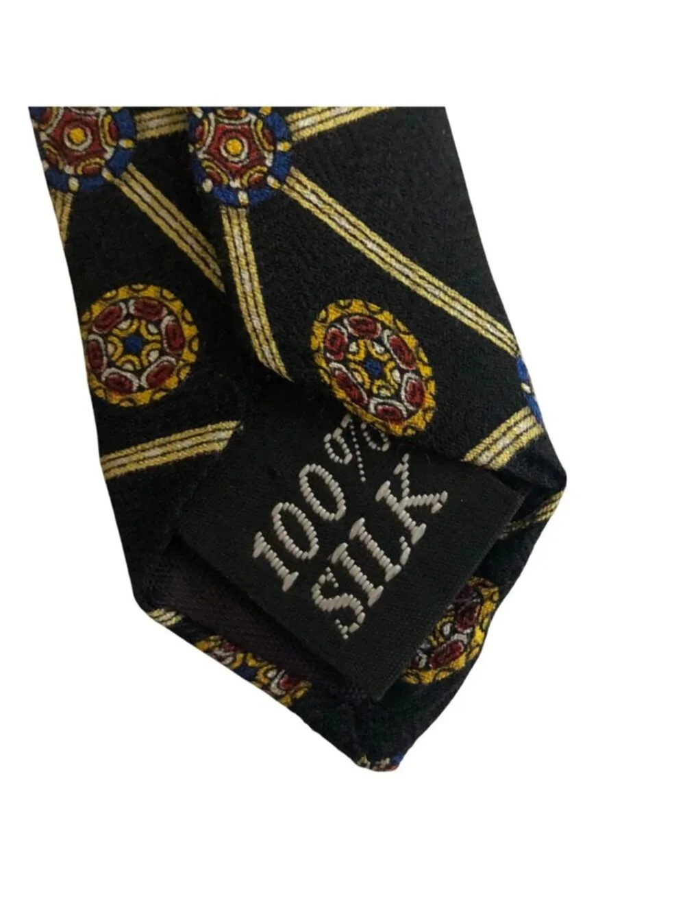 Resilio Silk Tie Black Geometric Men Necktie Accessory Office Work Formal Gift